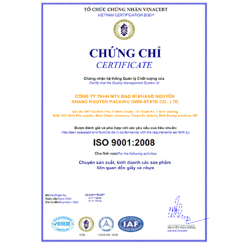 CÔNG TY TNHH MTV BAO BÌ KHANG NGUYỄN
